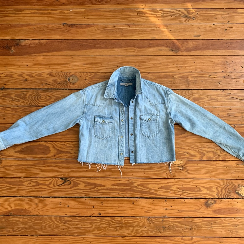 All Saints small cropped denim shirt